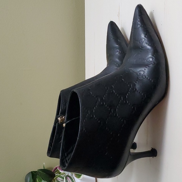 Gucci | Black Leather Ankle Boots Sz 37C - Picture 4 of 13